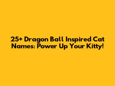 25+ Dragon Ball Inspired Cat Names: Power Up Your Kitty!