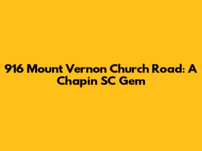 916 Mount Vernon Church Road: A Chapin SC Gem