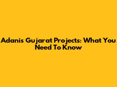 Adani's Gujarat Projects: What You Need To Know