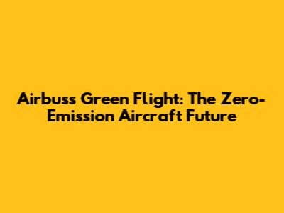 Airbus's Green Flight: The Zero-Emission Aircraft Future