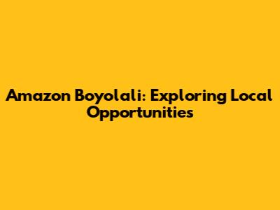 Amazon Boyolali: Exploring Local Opportunities