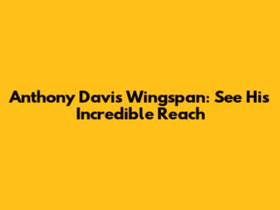Anthony Davis Wingspan: See His Incredible Reach