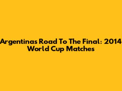 Argentina's Road To The Final: 2014 World Cup Matches