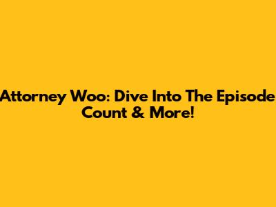 Attorney Woo: Dive Into The Episode Count & More!