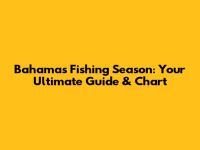 Bahamas Fishing Season: Your Ultimate Guide & Chart
