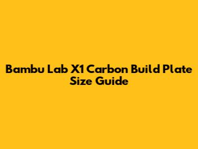 Bambu Lab X1 Carbon Build Plate Size Guide