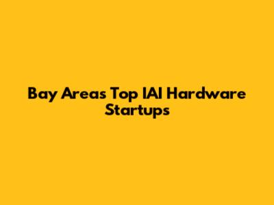 Bay Area's Top IAI Hardware Startups