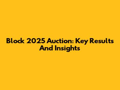 Block 2025 Auction: Key Results And Insights