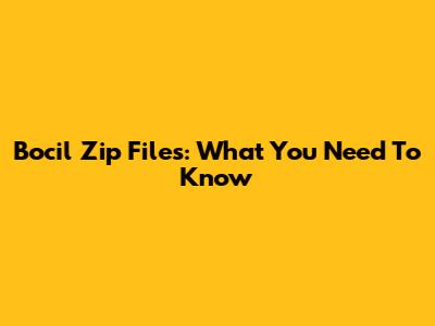 Bocil Zip Files: What You Need To Know