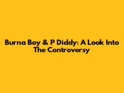 Burna Boy & P Diddy: A Look Into The Controversy