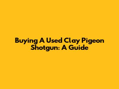 Buying A Used Clay Pigeon Shotgun: A Guide