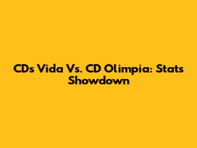 CDs Vida Vs. CD Olimpia: Stats Showdown