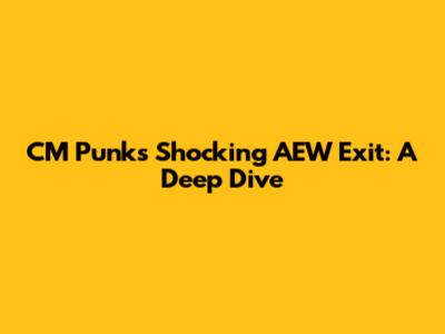 CM Punk's Shocking AEW Exit: A Deep Dive