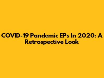 COVID-19 Pandemic EPs In 2020: A Retrospective Look