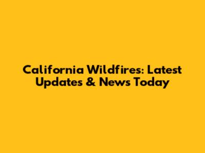 California Wildfires: Latest Updates & News Today