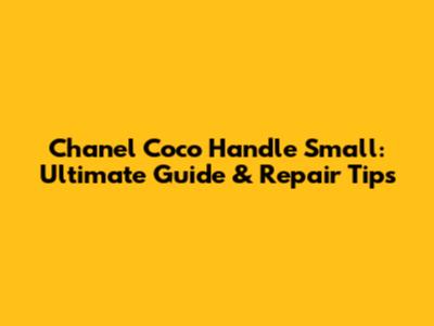 Chanel Coco Handle Small: Ultimate Guide & Repair Tips