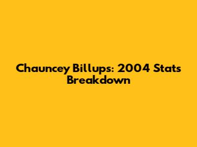 Chauncey Billups: 2004 Stats Breakdown