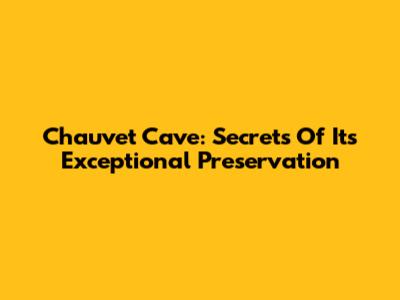Chauvet Cave: Secrets Of Its Exceptional Preservation