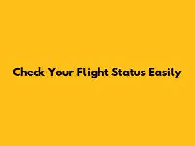 Check Your Flight Status Easily
