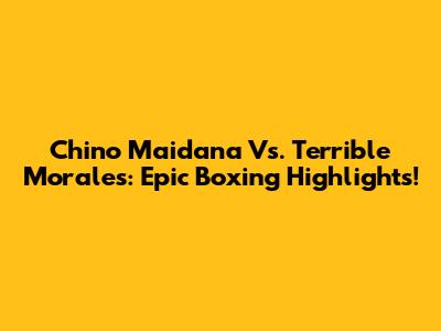 Chino Maidana Vs. Terrible Morales: Epic Boxing Highlights!
