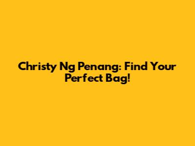 Christy Ng Penang: Find Your Perfect Bag!