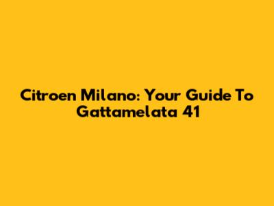 Citroen Milano: Your Guide To Gattamelata 41