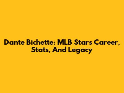 Dante Bichette: MLB Star's Career, Stats, And Legacy