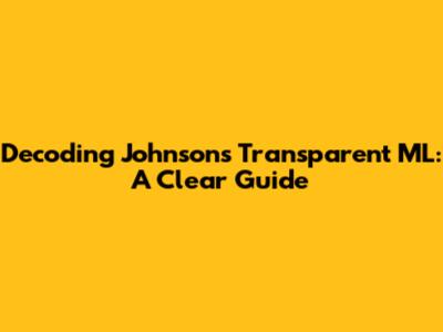 Decoding Johnson's Transparent ML: A Clear Guide