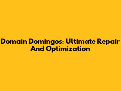 Domain Domingos: Ultimate Repair And Optimization