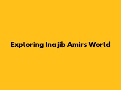 Exploring Inajib Amir's World