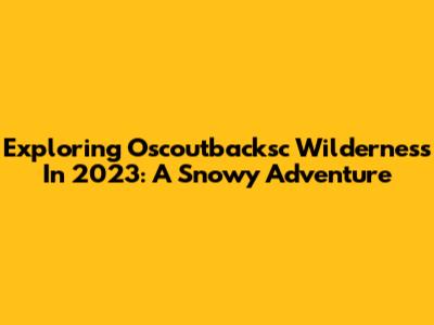 Exploring Oscoutbacksc Wilderness In 2023: A Snowy Adventure
