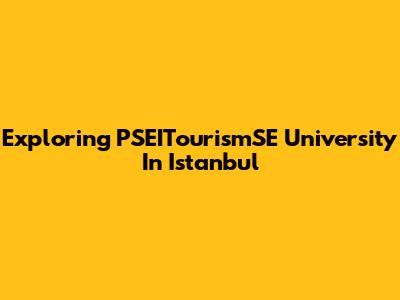 Exploring PSEITourismSE University In Istanbul