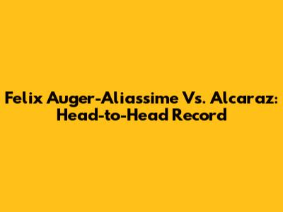 Felix Auger-Aliassime Vs. Alcaraz: Head-to-Head Record