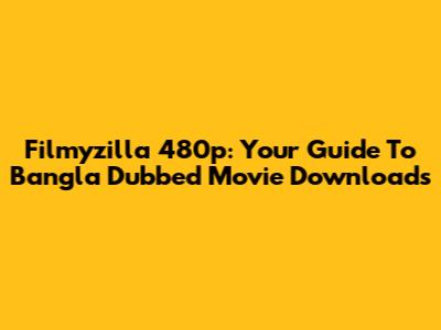 Filmyzilla 480p: Your Guide To Bangla Dubbed Movie Downloads