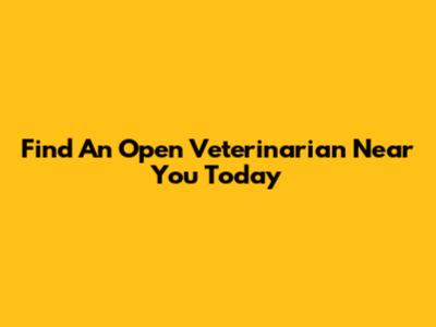 Find An Open Veterinarian Near You Today