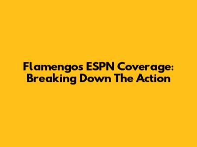 Flamengo's ESPN Coverage: Breaking Down The Action
