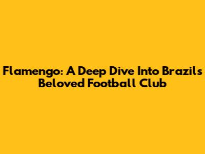 Flamengo: A Deep Dive Into Brazil's Beloved Football Club