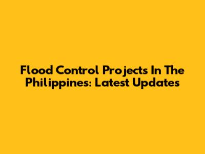 Flood Control Projects In The Philippines: Latest Updates
