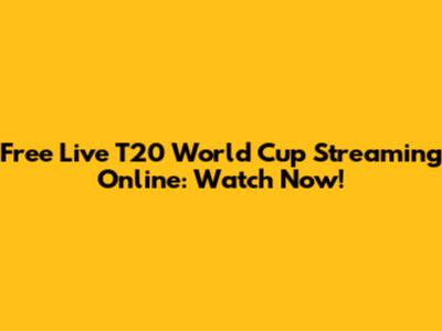 Free Live T20 World Cup Streaming Online: Watch Now!