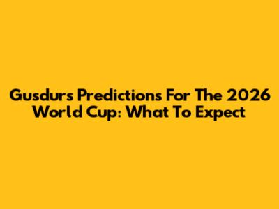 Gusdur's Predictions For The 2026 World Cup: What To Expect