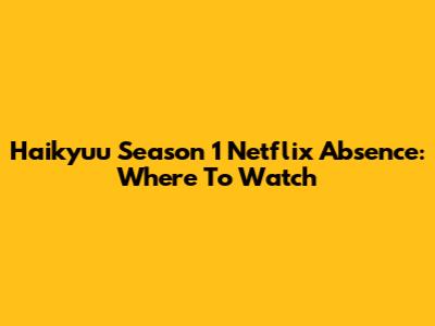 Haikyuu Season 1 Netflix Absence: Where To Watch