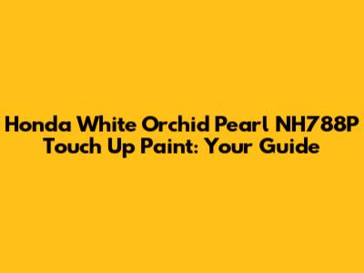 Honda White Orchid Pearl NH788P Touch Up Paint: Your Guide