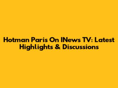 Hotman Paris On INews TV: Latest Highlights & Discussions