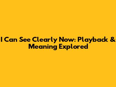 I Can See Clearly Now: Playback & Meaning Explored