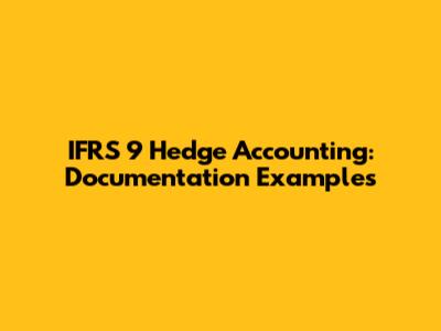 IFRS 9 Hedge Accounting: Documentation Examples