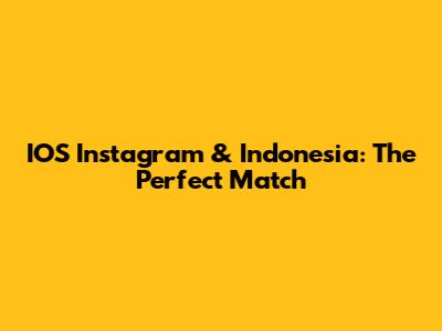 IOS Instagram & Indonesia: The Perfect Match