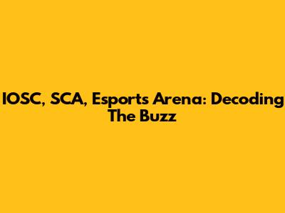 IOSC, SCA, Esports Arena: Decoding The Buzz