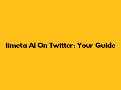 Iimeta AI On Twitter: Your Guide