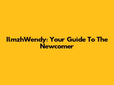 IlmzhWendy: Your Guide To The Newcomer