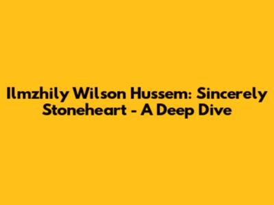 Ilmzhily Wilson Hussem: Sincerely Stoneheart - A Deep Dive